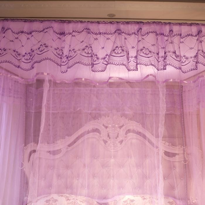 91家纺网 家纺一手货源 找家纺 迷仙巢 2022新款落地三开门蚊帐C18一生有你系列 紫色