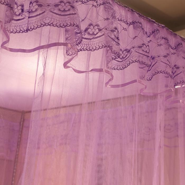 91家纺网 家纺一手货源 找家纺 迷仙巢 2022新款落地三开门蚊帐C18一生有你系列 紫色