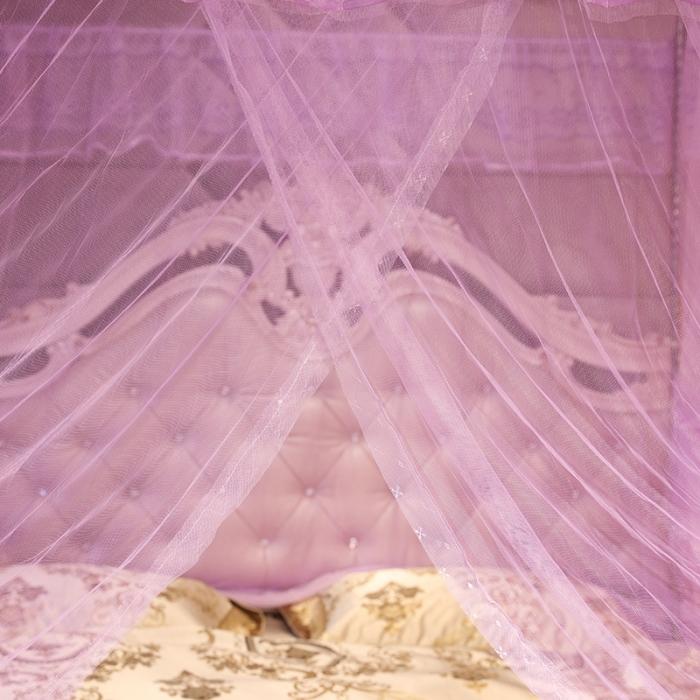 91家纺网 家纺一手货源 找家纺 迷仙巢 2022新款落地三开门蚊帐C18一生有你系列 紫色