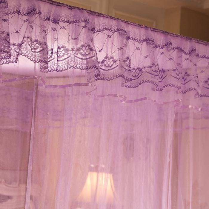 91家纺网 家纺一手货源 找家纺 迷仙巢 2022新款落地三开门蚊帐C18一生有你系列 紫色