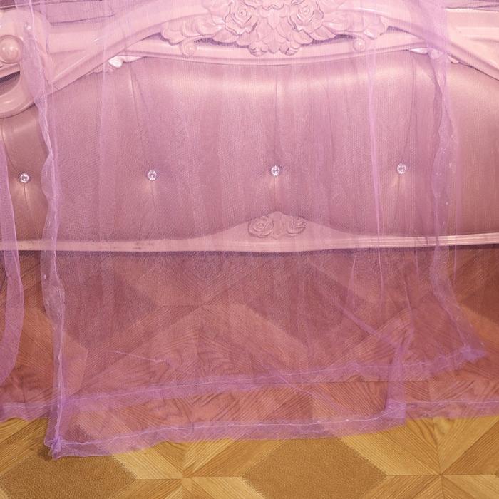91家纺网 家纺一手货源 找家纺 迷仙巢 2022新款落地三开门蚊帐C18一生有你系列 紫色