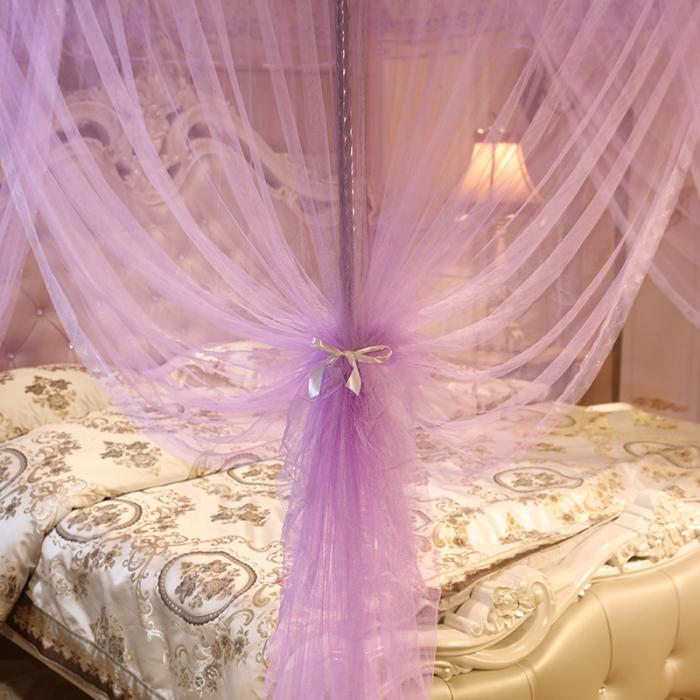 91家纺网 家纺一手货源 找家纺 迷仙巢 2022新款落地三开门蚊帐C18一生有你系列 紫色