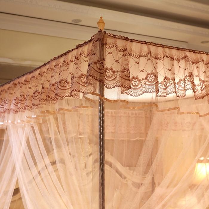 91家纺网 家纺一手货源 找家纺 迷仙巢 2022新款落地三开门蚊帐C18一生有你系列玉色