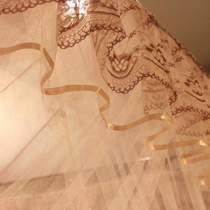 91家纺网 家纺一手货源 找家纺 迷仙巢 2022新款落地三开门蚊帐C18一生有你系列玉色