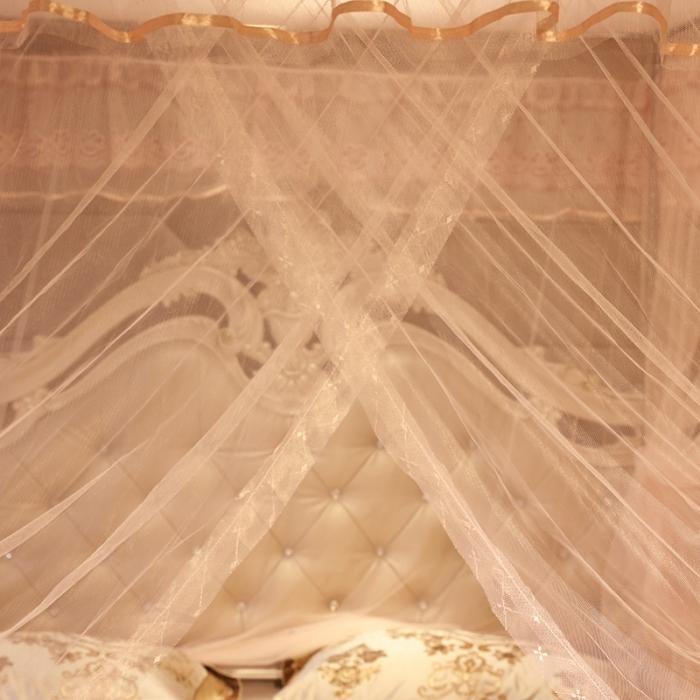 91家纺网 家纺一手货源 找家纺 迷仙巢 2022新款落地三开门蚊帐C18一生有你系列玉色