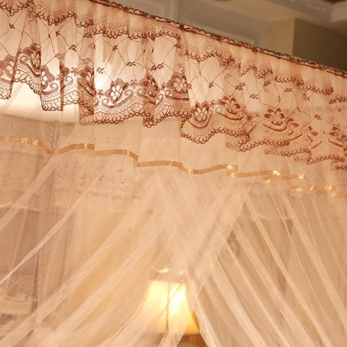 91家纺网 家纺一手货源 找家纺 迷仙巢 2022新款落地三开门蚊帐C18一生有你系列玉色