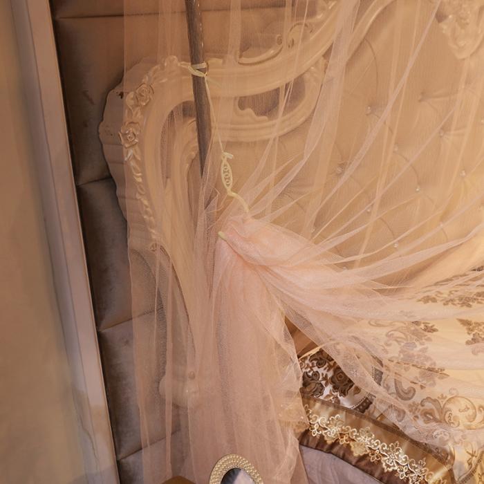 91家纺网 家纺一手货源 找家纺 迷仙巢 2022新款落地三开门蚊帐C18一生有你系列玉色