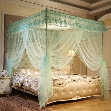 91家纺网 家纺一手货源 找家纺 迷仙巢2022新款落地三开门蚊帐C18一生有你系列 兰色