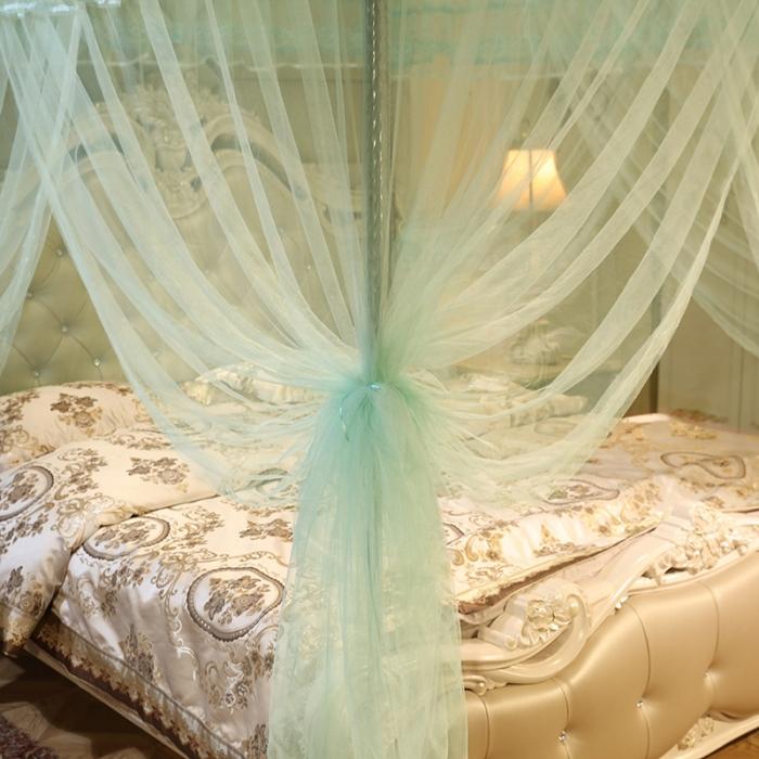 91家纺网 家纺一手货源 找家纺 迷仙巢2022新款落地三开门蚊帐C18一生有你系列 兰色