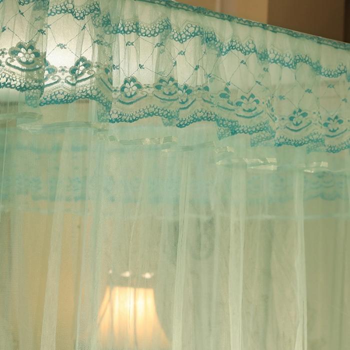 91家纺网 家纺一手货源 找家纺 迷仙巢2022新款落地三开门蚊帐C18一生有你系列 兰色