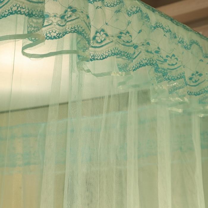 91家纺网 家纺一手货源 找家纺 迷仙巢2022新款落地三开门蚊帐C18一生有你系列 兰色