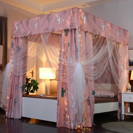 91家纺网 家纺一手货源 找家纺 迷仙巢 2022新款遮光床帘蚊帐 仙人掌