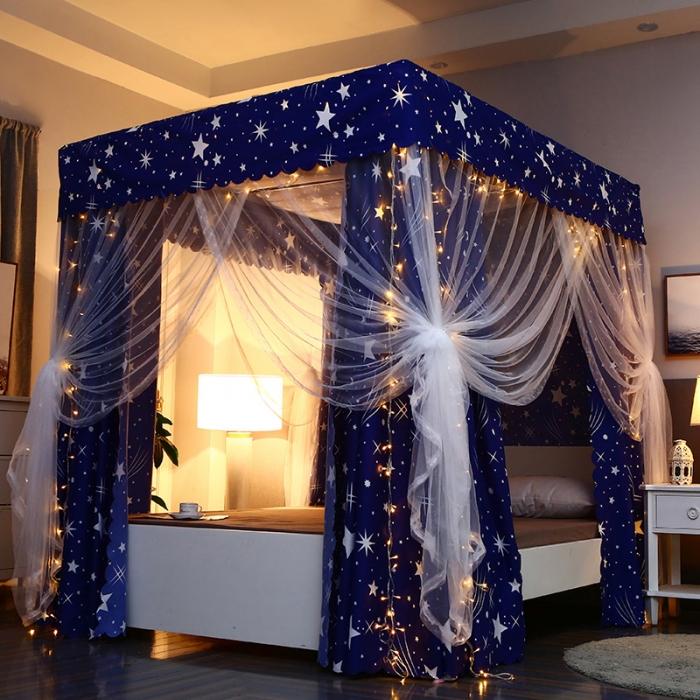 91家纺网 家纺一手货源 找家纺 迷仙巢 2022新款遮光床帘蚊帐 流星