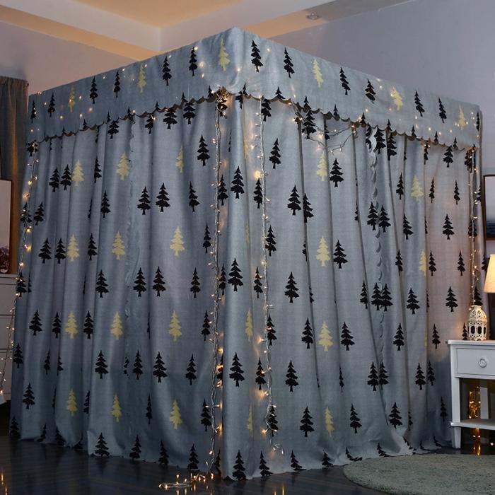 91家纺网 家纺一手货源 找家纺 迷仙巢 2022新款遮光床帘蚊帐 梦幻森林