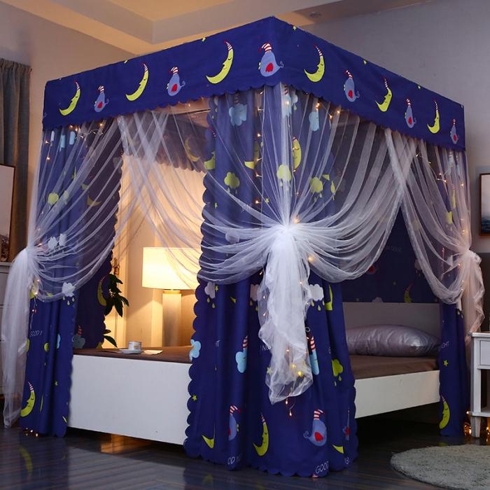 91家纺网 家纺一手货源 找家纺 迷仙巢 2022新款遮光床帘蚊帐 晚安