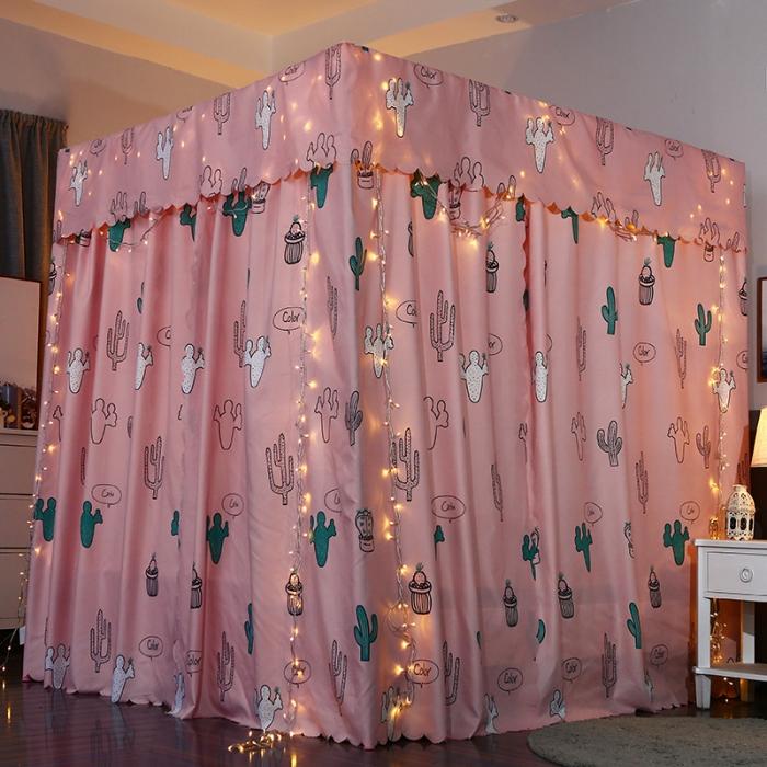 91家纺网 家纺一手货源 找家纺 迷仙巢 2022新款遮光床帘蚊帐 仙人掌