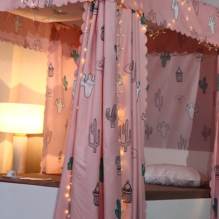 91家纺网 家纺一手货源 找家纺 迷仙巢 2022新款遮光床帘蚊帐 仙人掌