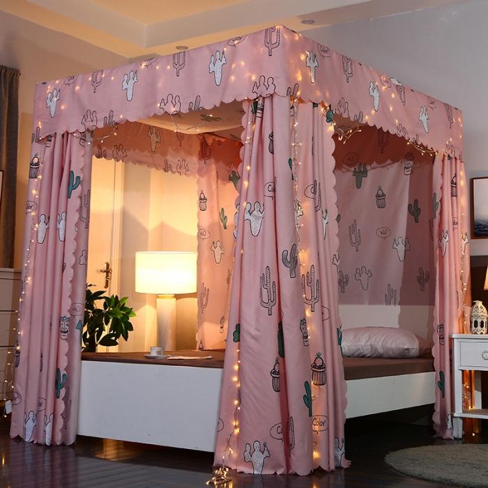 91家纺网 家纺一手货源 找家纺 迷仙巢 2022新款遮光床帘蚊帐 仙人掌