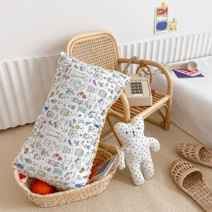 91家纺网 家纺一手货源 找家纺 星期八 2020新款春夏超ins豆豆枕枕芯 涂鸦