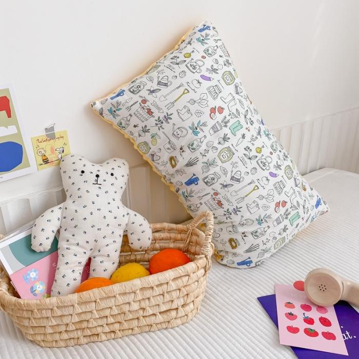 91家纺网 家纺一手货源 找家纺 星期八 2020新款春夏超ins豆豆枕枕芯 涂鸦