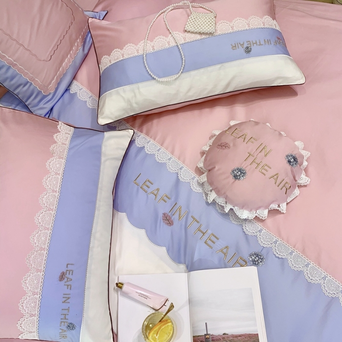 91家纺网 家纺一手货源 找家纺 馨蕊家居2021新款60s双股埃及长绒棉繁花似锦-浅兰