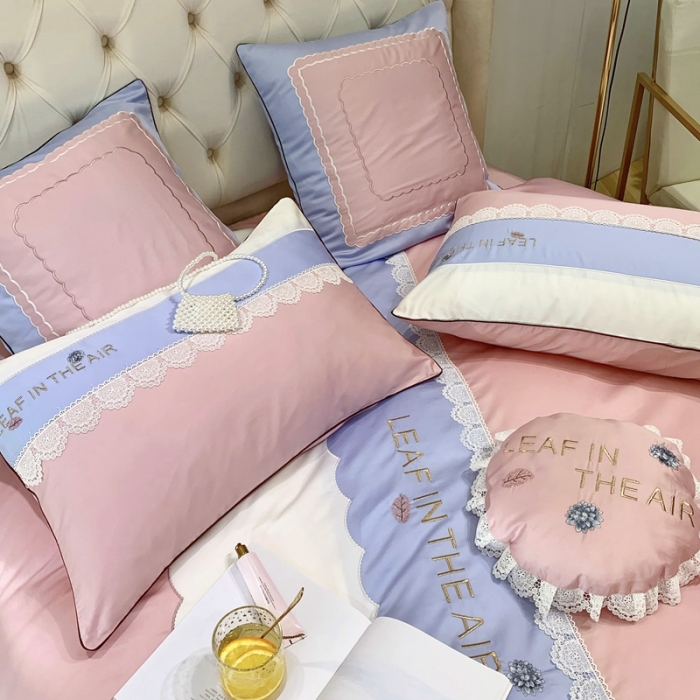 91家纺网 家纺一手货源 找家纺 馨蕊家居2021新款60s双股埃及长绒棉繁花似锦-浅兰