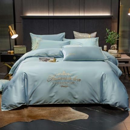 91家纺网 家纺一手货源 找家纺 馨蕊家居2021新款60s双股埃及长绒棉摩卡系列 艾蓝