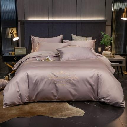 91家纺网 家纺一手货源 找家纺 馨蕊家居2021新款60s双股埃及长绒棉摩卡系列 豆粉