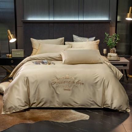 91家纺网 家纺一手货源 找家纺 馨蕊家居2021新款60s双股埃及长绒棉摩卡系列 卡其