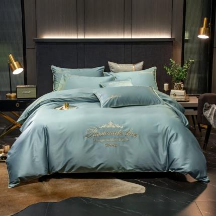 91家纺网 家纺一手货源 找家纺 馨蕊家居2021新款60s双股埃及长绒棉摩卡系列 天蓝