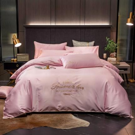 91家纺网 家纺一手货源 找家纺 馨蕊家居2021新款60s双股埃及长绒棉摩卡系列 溪粉