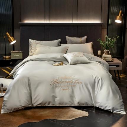 91家纺网 家纺一手货源 找家纺 馨蕊家居2021新款60s双股埃及长绒棉摩卡系列 珍珠米灰