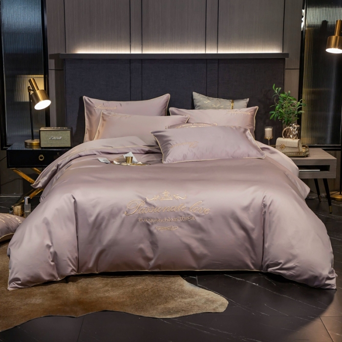 91家纺网 家纺一手货源 找家纺 馨蕊家居2021新款60s双股埃及长绒棉摩卡系列 豆粉