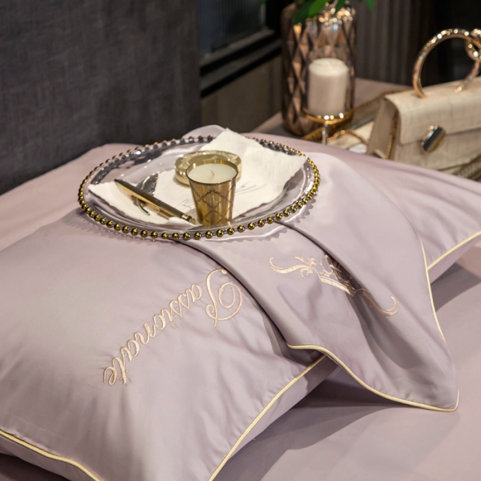 91家纺网 家纺一手货源 找家纺 馨蕊家居2021新款60s双股埃及长绒棉摩卡系列 豆粉