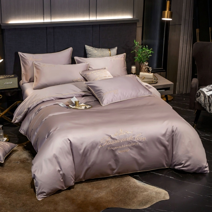 91家纺网 家纺一手货源 找家纺 馨蕊家居2021新款60s双股埃及长绒棉摩卡系列 豆粉