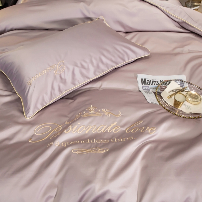 91家纺网 家纺一手货源 找家纺 馨蕊家居2021新款60s双股埃及长绒棉摩卡系列 豆粉