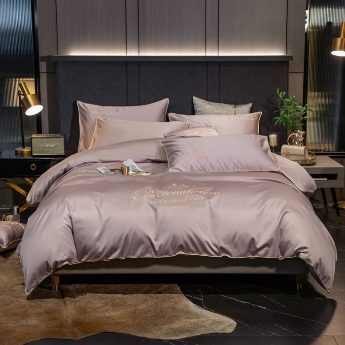 91家纺网 家纺一手货源 找家纺 馨蕊家居2021新款60s双股埃及长绒棉摩卡系列 豆粉