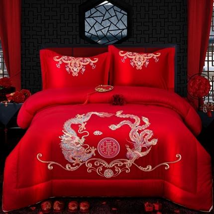 91家纺网 家纺一手货源 找家纺 总玉雅2025婚庆被子磨毛绣花大豆春秋被冬被喜被芯含包装袋 