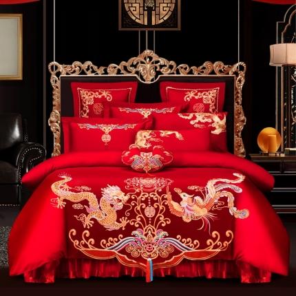 91家纺网 家纺一手货源 找家纺 （总）甜咪咪 2020大红婚庆系列四件套床盖款