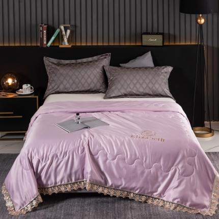 91家纺网 家纺一手货源 找家纺 （总）米奈 2020新款水洗真丝蕾丝绣花夏被-依莎