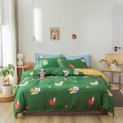 91家纺网 家纺一手货源 找家纺 （总）爱缦 2020日系针织棉数码小版印花四件套