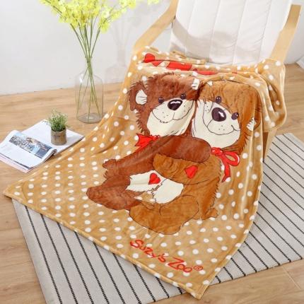 91家纺网 家纺一手货源 找家纺 佳梦达 2020新款童毯系列100*140 圆点小熊