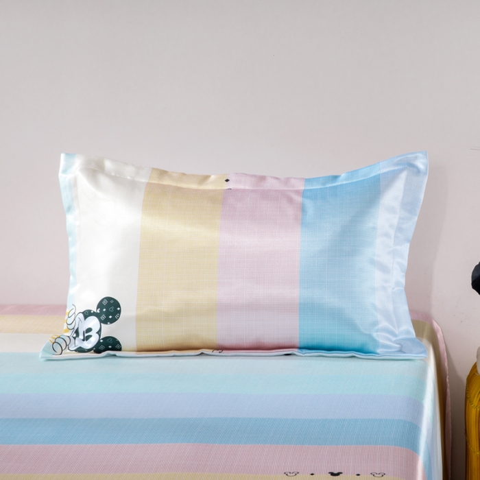 91家纺网 家纺一手货源 找家纺 小芽 迪士尼床单款冰丝凉席 彩条米奇