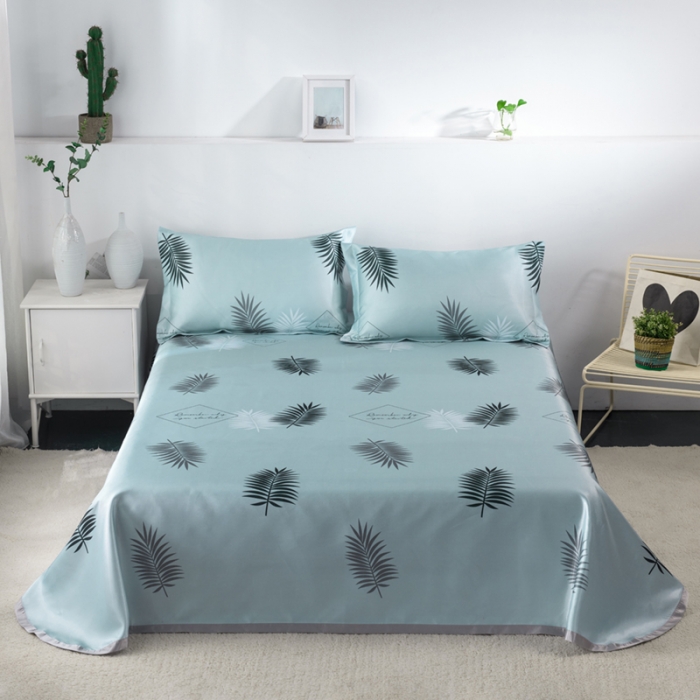 91家纺网 家纺一手货源 找家纺 小芽 2024新款冰凉丝印花凉席小清新系列 四季之风