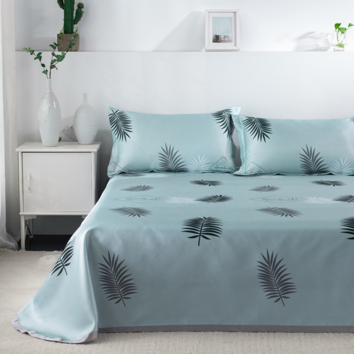 91家纺网 家纺一手货源 找家纺 小芽 2024新款冰凉丝印花凉席小清新系列 四季之风