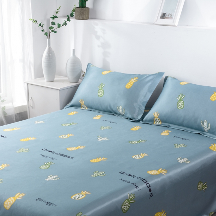 91家纺网 家纺一手货源 找家纺 小芽 2024新款冰凉丝印花凉席小清新系列 菠萝