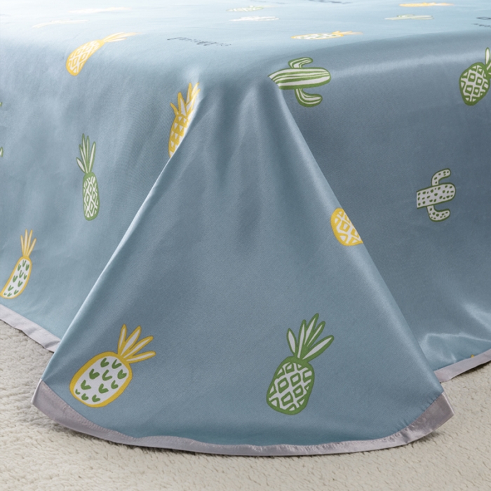 91家纺网 家纺一手货源 找家纺 小芽 2024新款冰凉丝印花凉席小清新系列 菠萝