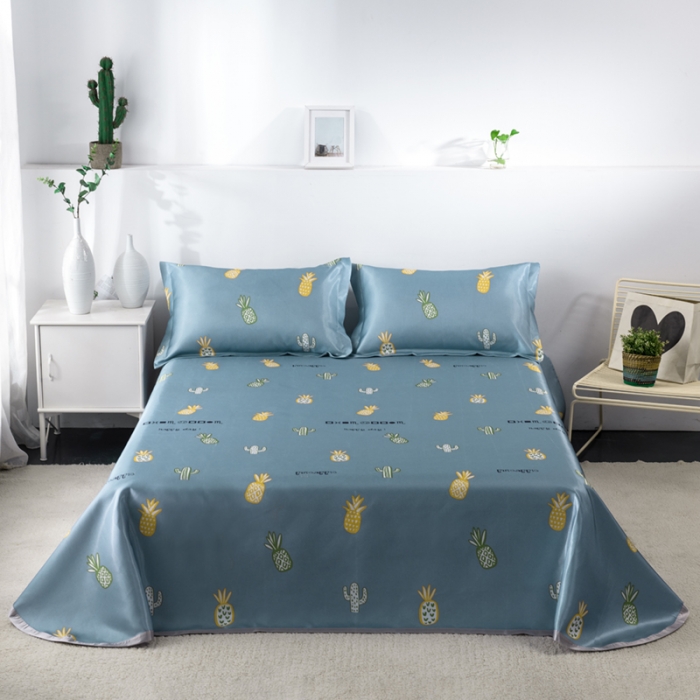 91家纺网 家纺一手货源 找家纺 小芽 2024新款冰凉丝印花凉席小清新系列 菠萝