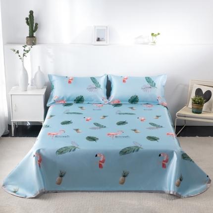 小芽 2024新款冰凉丝印花凉席小清新系列 火烈鸟