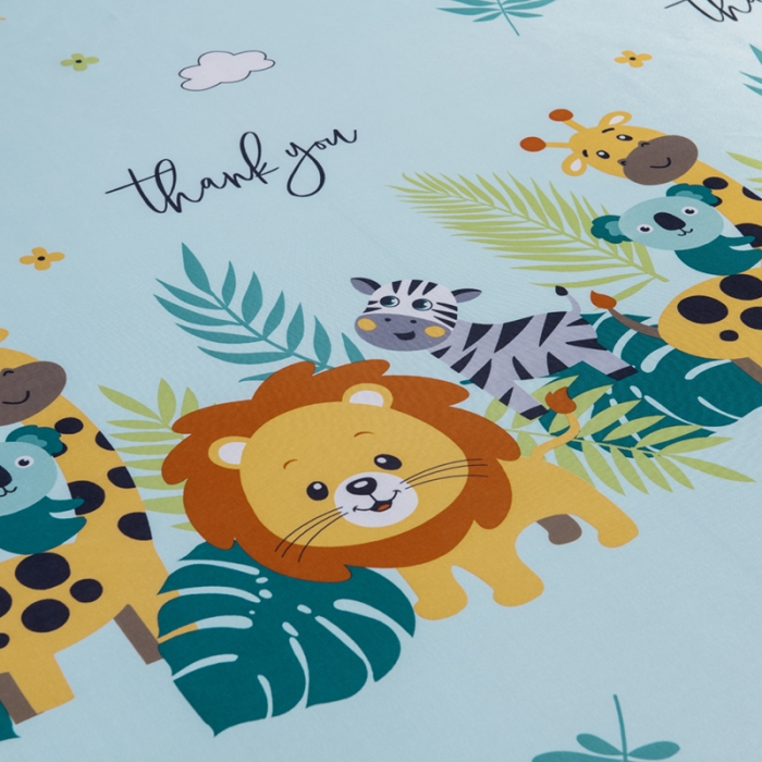 91家纺网 家纺一手货源 找家纺 小芽 2024新款冰凉丝印花凉席小清新系列 动物乐园